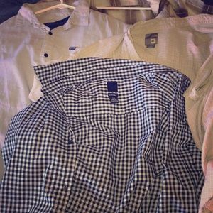 Collar buttonup dress shirts 3 short sleeve 1 long